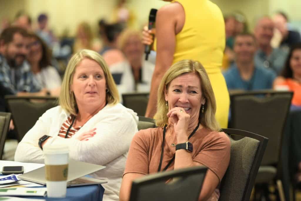 Engaged audience at educational conference