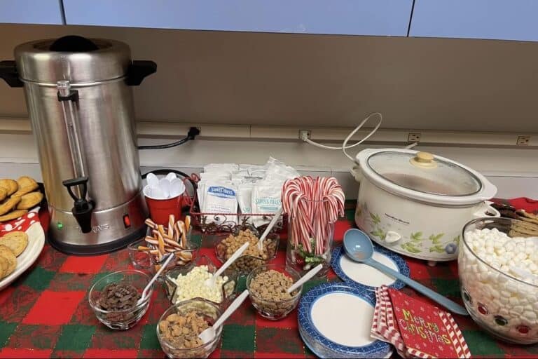 Hot cocoa bar for teacher appreciation week
