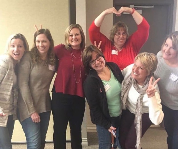 Kim Strobel with teachers