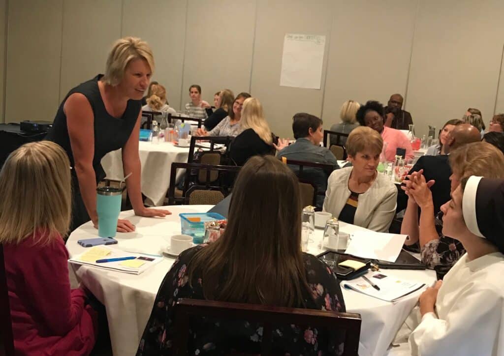 Kim with Teachers During Workshop