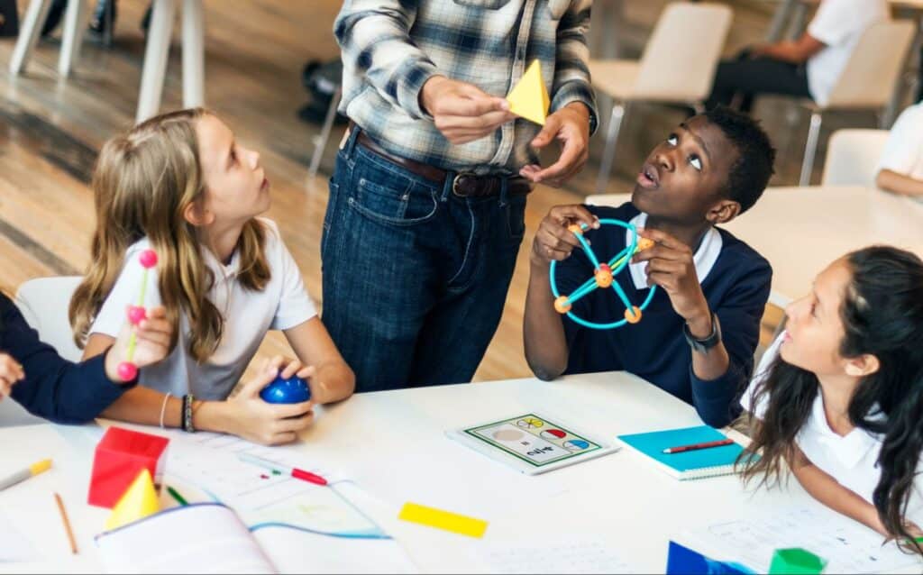 Students engaging in hands-on learning with interactive educational activities.