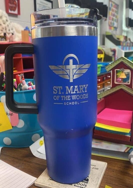 personalized tumbler with school logo - for teacher appreciation gift
