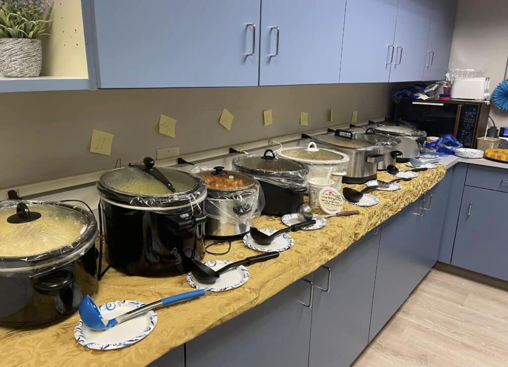 teacher appreciation week potluck lunch supplied