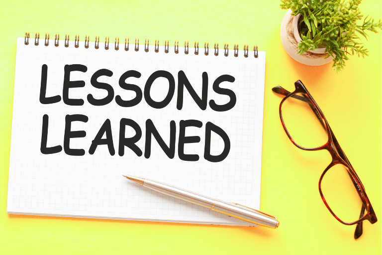 lesson learned writtent on a paper