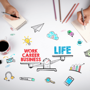 Text of work and life balance.