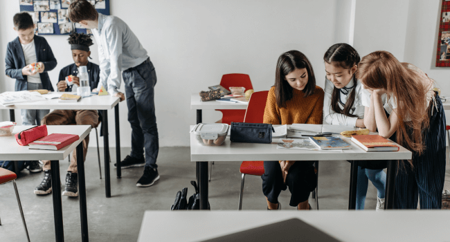 Students studying together.