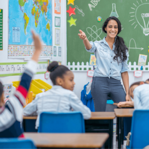Teacher leading a class