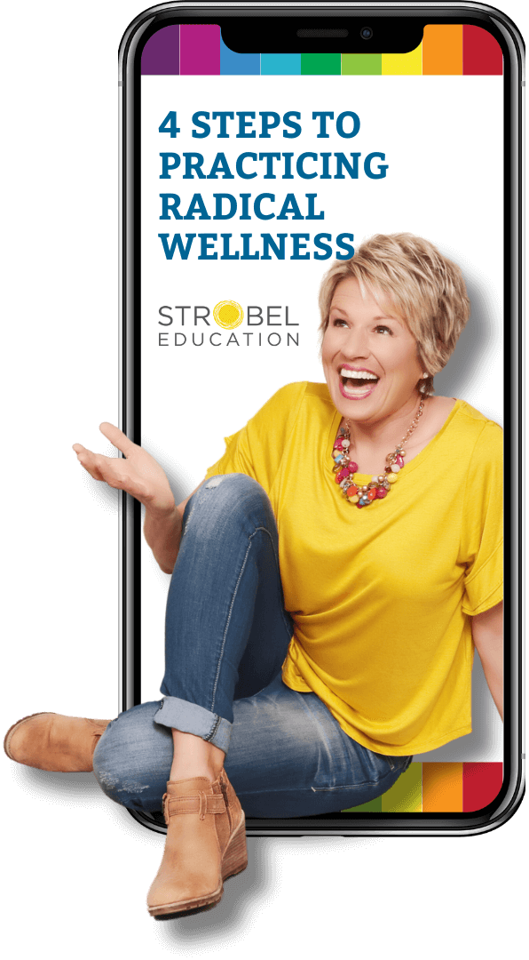 kim inside the mockup mobile for radical wellness